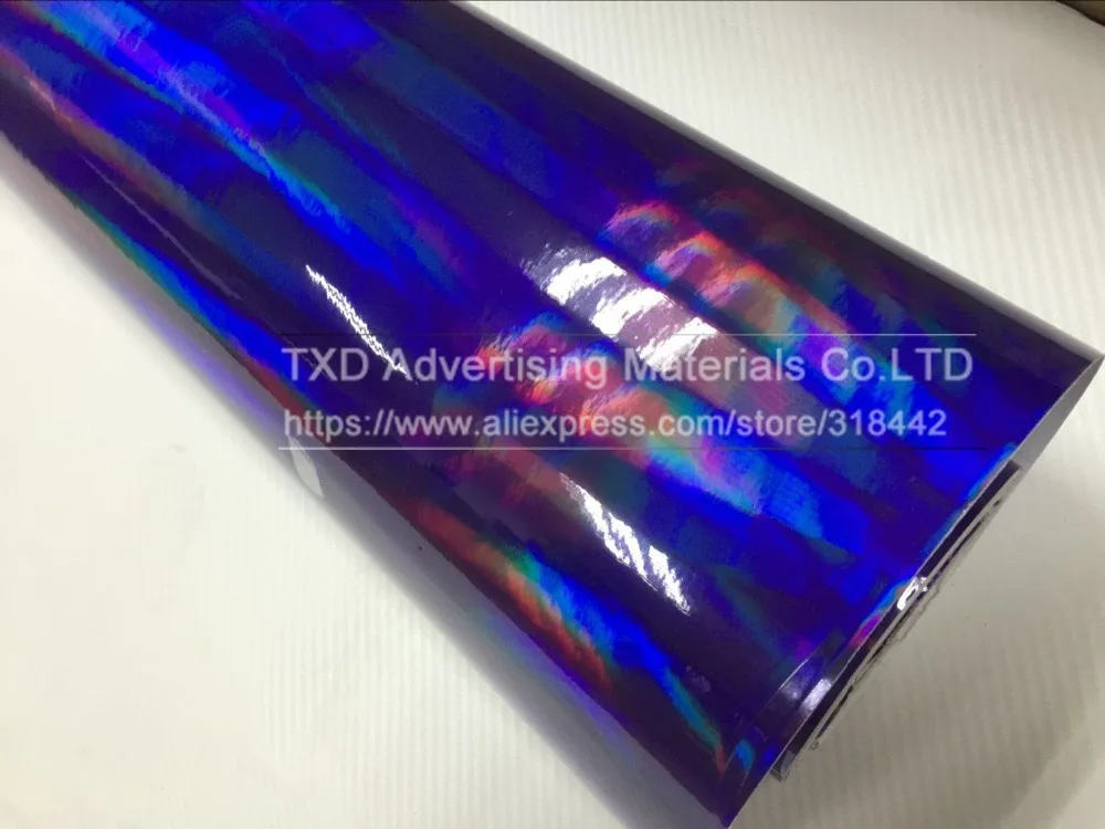 Голографическая виниловая пленка Радужная фиолетовая 3 слоя 20 х49 см/партия|film