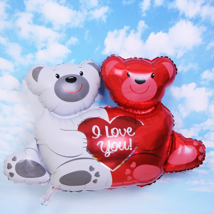 

I Love You bear balloons Air Inflatable Balls Decoration Cartoon Foil Balloons Birthday Party Wedding Decoration Kids Gift Toys