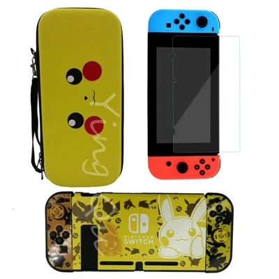 B Новинка, сумка для хранения для переноски пульта Nintendo Switch NS NX+ чехол в виде ракушки+ защита экрана из закаленного стекла+ 2 крышки - Цвет: B