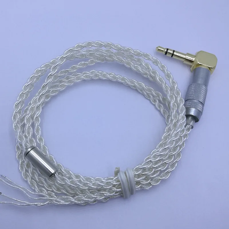 RY-c11 1,2 м DIY Замена кабеля 3,5 мм с серебряным покрытием Модернизированный проволока 4 многожильный провод кабель для ремонта Сделай Сам HIFI кабель для наушников