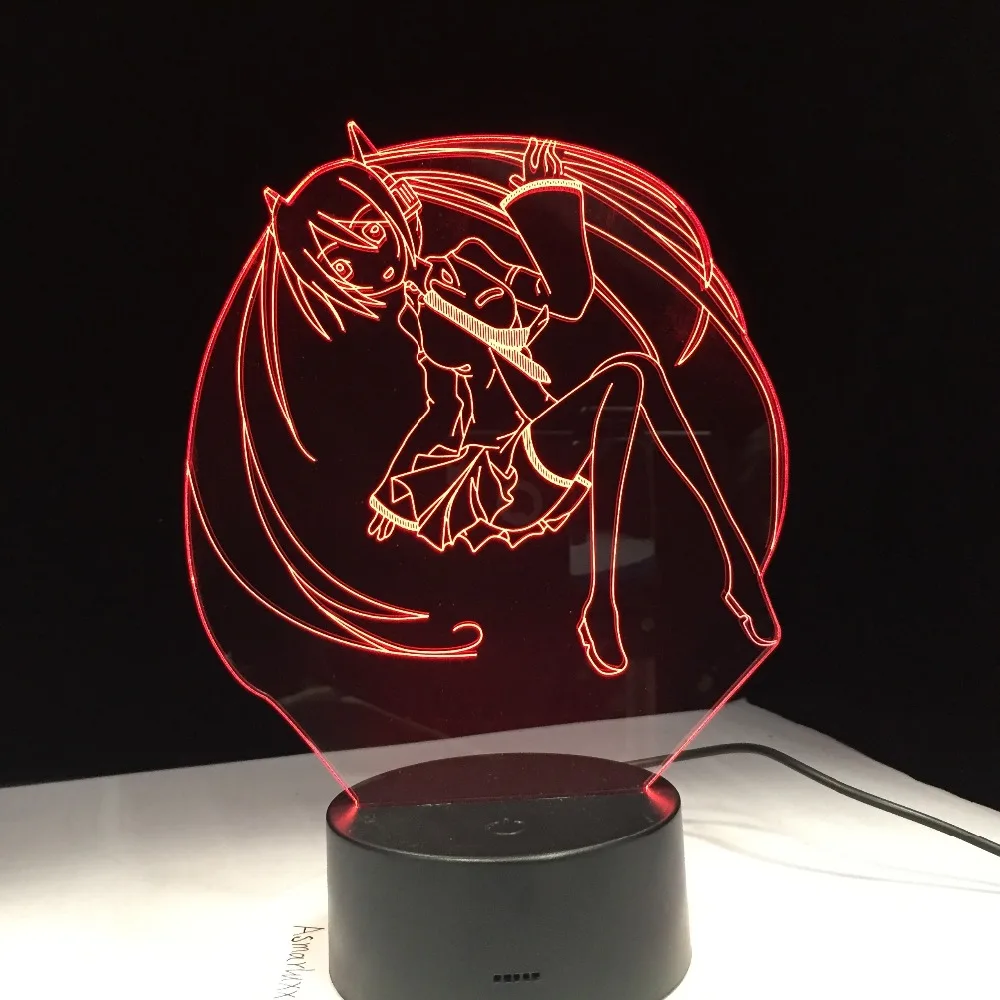 Аниме Сейлор Мун мультфильм красота 3D Светодиодная лампа меняющая цвет ночник
