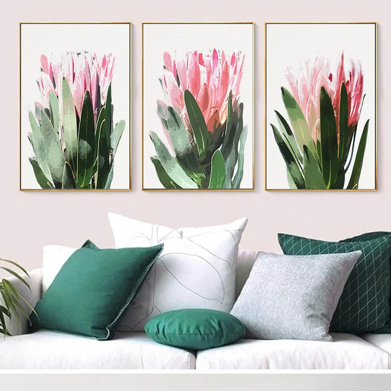 3 шт. печать холст живопись Румяна розовые стены Искусство Австралийский родной