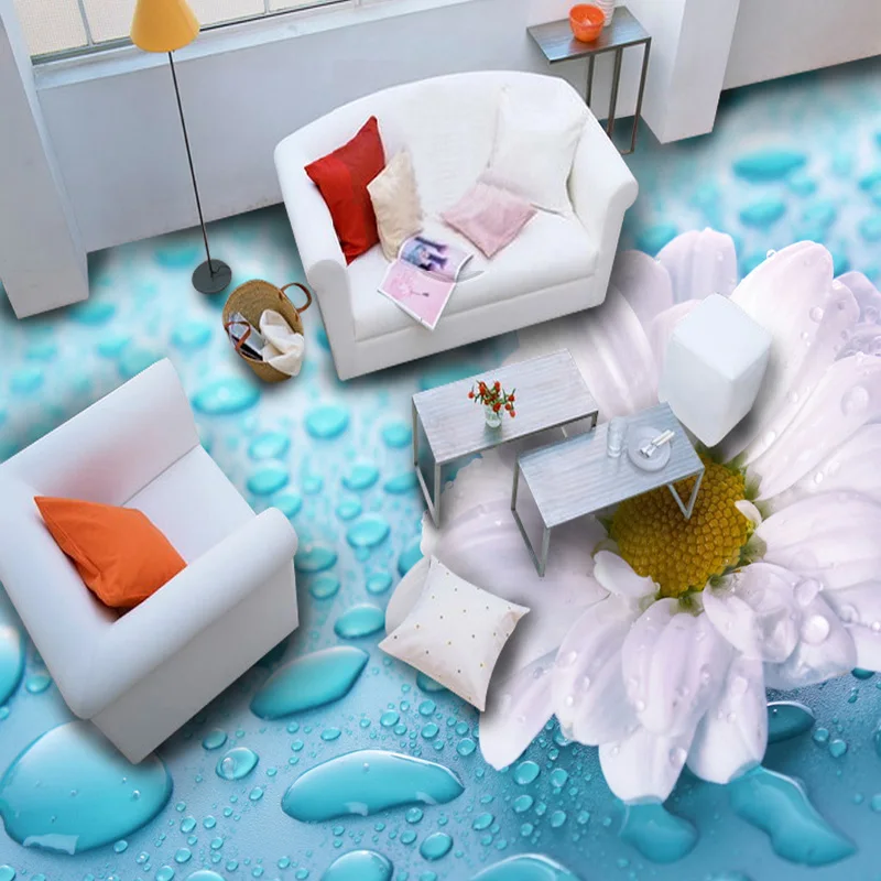 Современные Настенные 3D обои с пасторальными цветами ПВХ самоклеящиеся