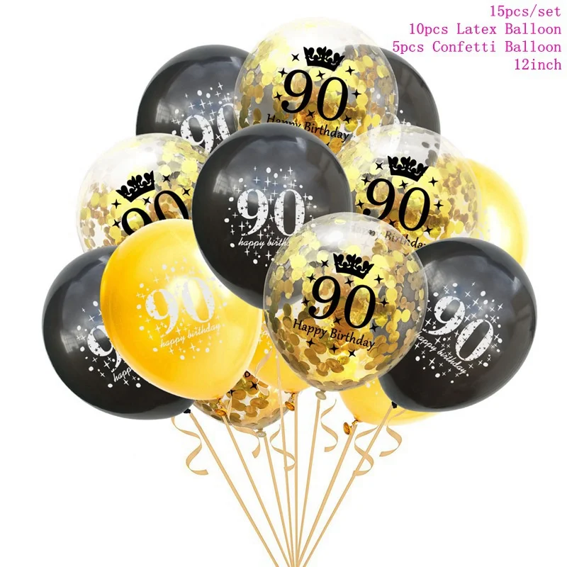 90 Balloons Taoup 10 20 30 40 50 60 Топпер для торта «С Днем Рождения» украшения свадебного торта принадлежности для торта День рождения Декорации для взрослых - Цвет: 90 Balloons