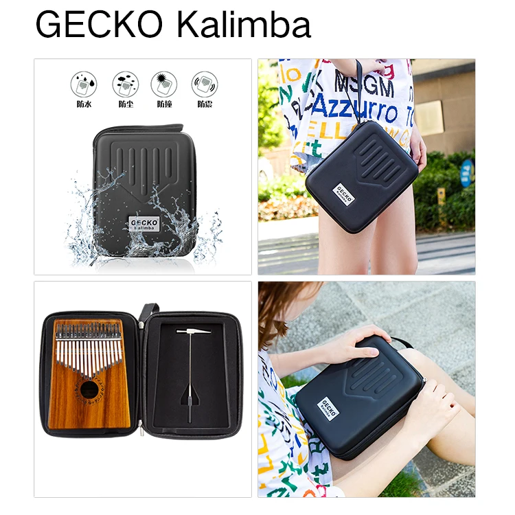 GECKO Kalimba 17 клавиш Акация(КоА) большой палец пианино и EVA высокая производительность защиты коробка, тюнинг молоток, профессиональные модели K17K