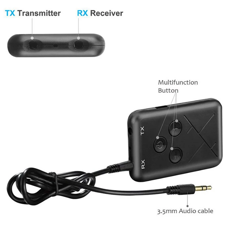 2 in 1 Bluetooth 4.2 Transmitter &amp Receiver 3.5mm Wireless Stereo Audio Adapter For TV Car Speaker Music | Электроника