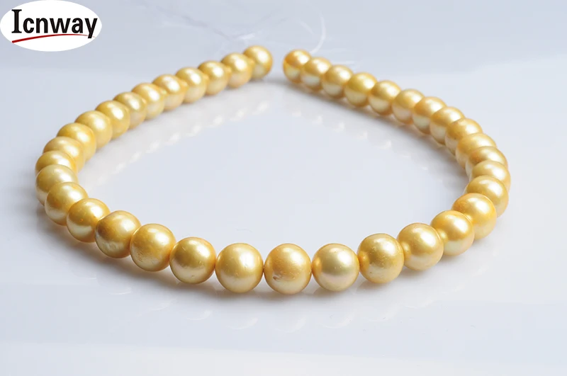 

FreeShipping Natural AA+ yellow Freshwater Pearl 10-11mm 15inches DIY necklace bracelet earring Wholesale