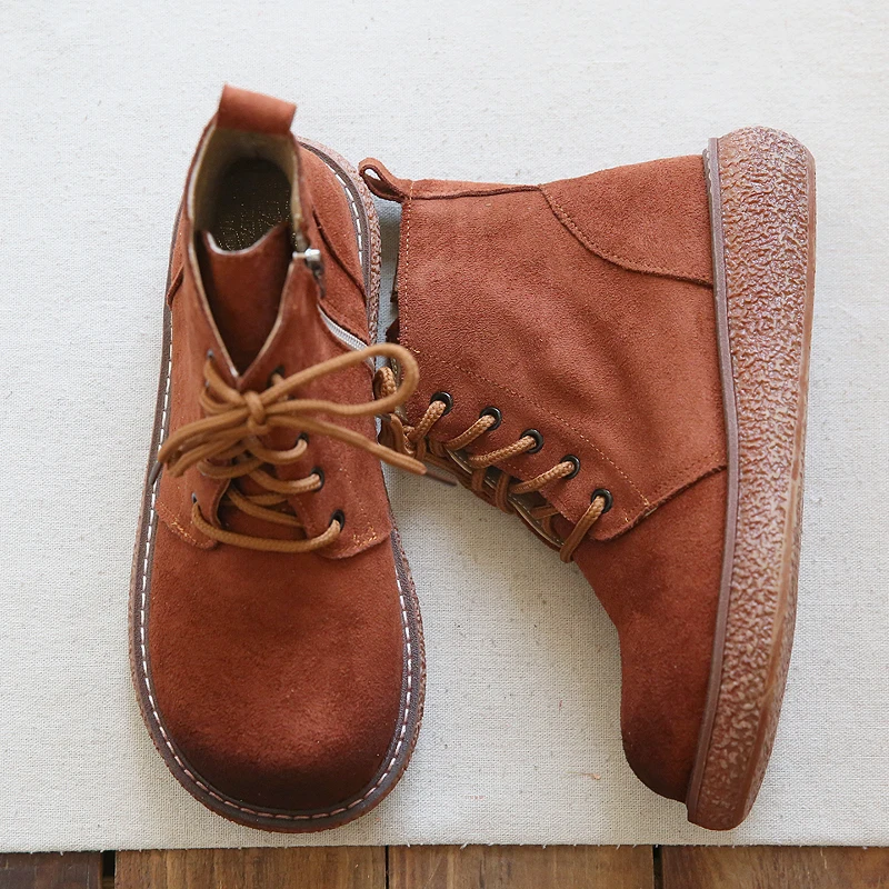 Женские зимние ботинки 100% повседневные ботильоны ручной работы из коровьей