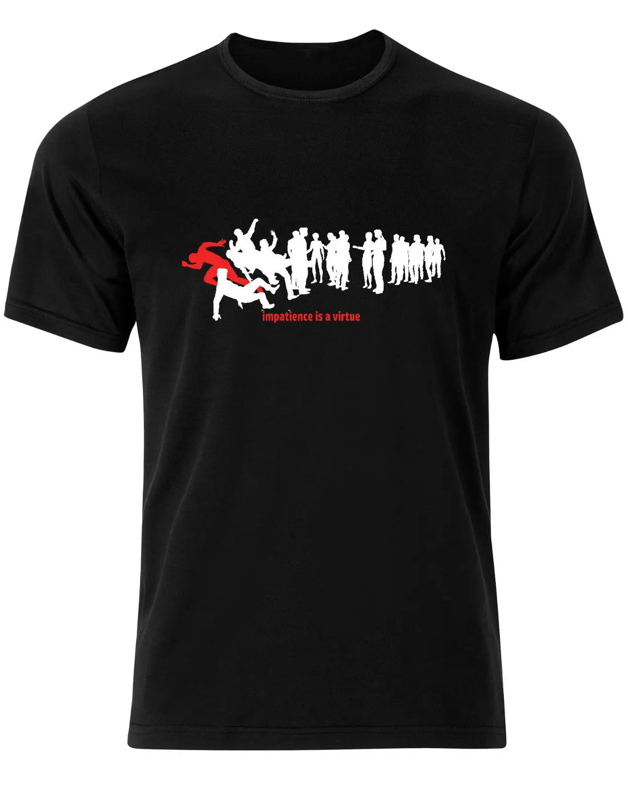 Men's Fashion t-shirt Impatience is a Virtue Speedy Motivational Funny Mens Tee Shirt Top AJ40 |