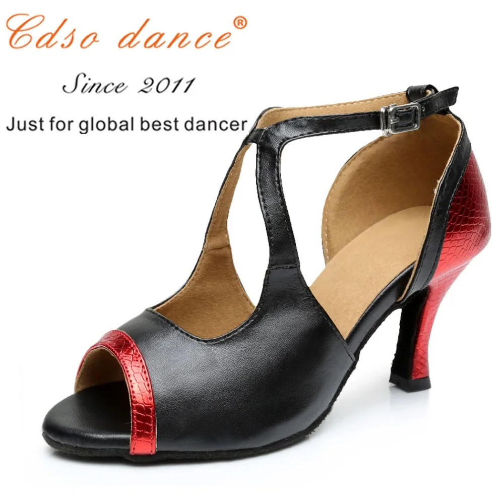 Женские туфли для латиноамериканских танцев Cdso золотистые/красные из