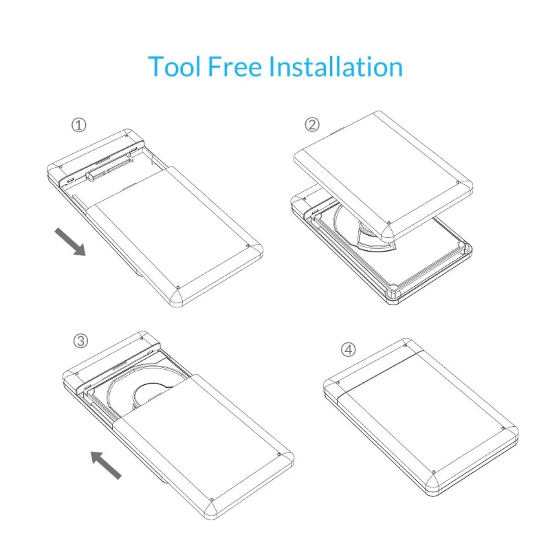 Корпус для жесткого диска ORICO 2599US3 Sata к USB 3 0 HDD Case Tool Free 7 мм/9 5 мм 2 дюйма и SSD до ТБ