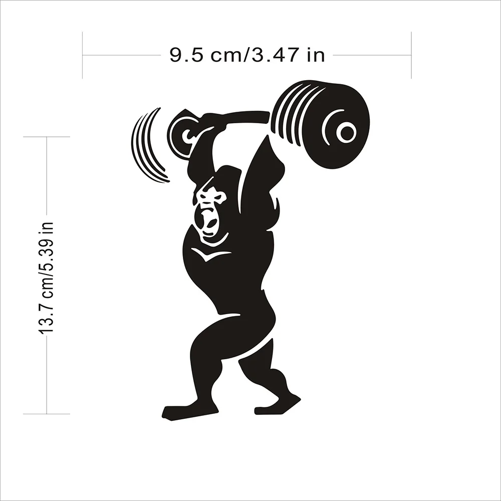 Автомобильный Стайлинг Gorilla Weight Lifting спортивные фотообои и наклейки украшение