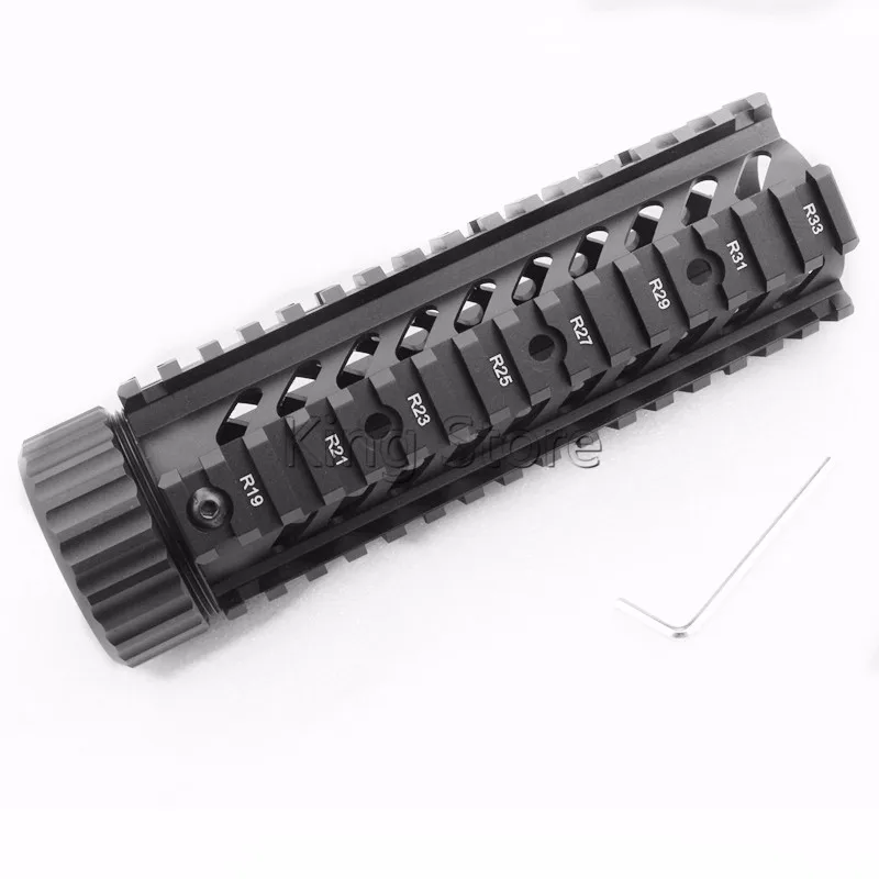 Пейнтбол страйкбол " 9" 1" M16 M4 AR-15 Quad Rail Handguard бесплатно поплавок принадлежности для охоты. 223/5,56 Пикатинни Quad Rail