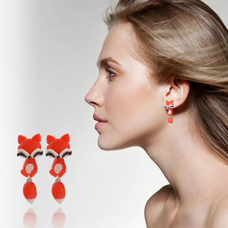 1 пара Новые стереоскопические ручной работы Полимерная глина милые серьги в