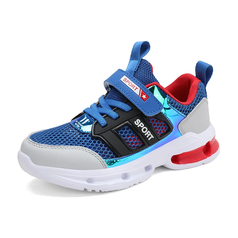 blue casual shoes Летняя дышащая повседневная обувь; Детские кроссовки из дышащего сетчатого материала для мальчиков и девочек; детские сандалии; прогулочные туфли для детей ясельного возраста; школьная спортивная обувь - Цвет: blue casual shoes