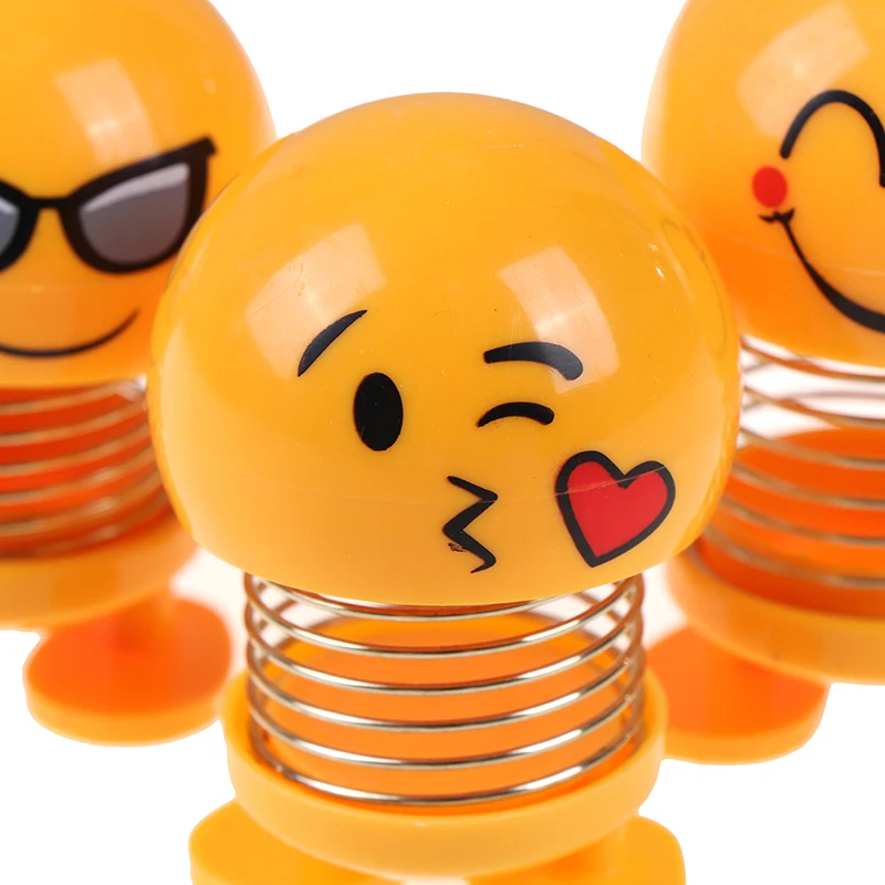 Cute Smile Expression Pack Spring Shaking Head Doll Car Interior Shaking Sound Explosion Section Villain Toy Store Toys For Boy