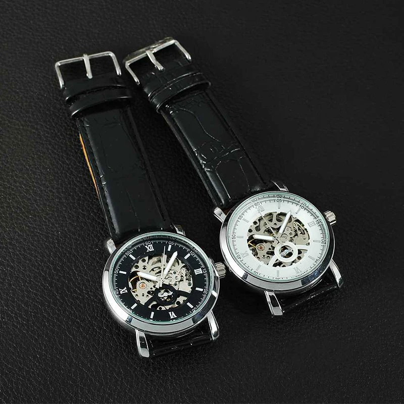 T WINNER мужские часы повседневные автоматические Скелет аналогичный кожаный
