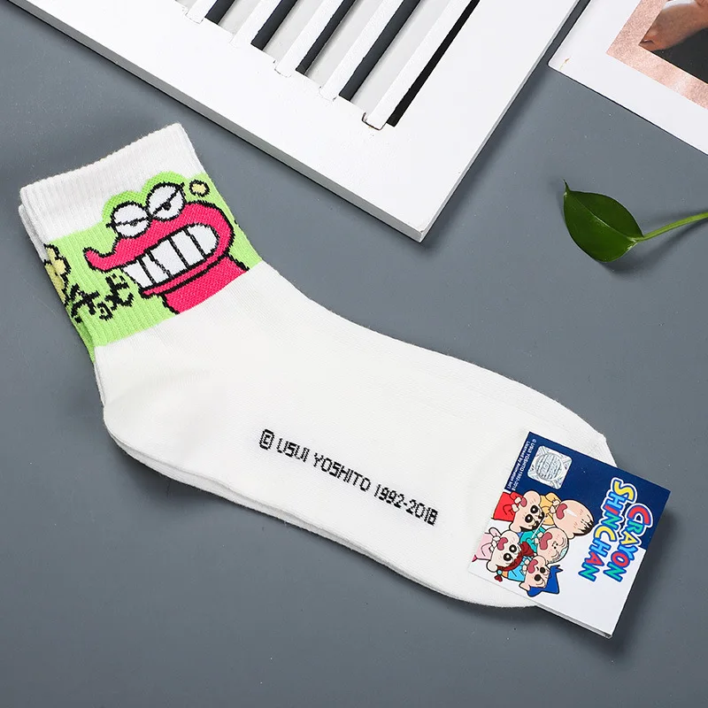 10 Носки с японским Аниме Crayon Shin chan Nohara Hiroshi Toru Kazama, удобные дышащие белые хлопковые носки с забавными рисунками для женщин - Цвет: 10