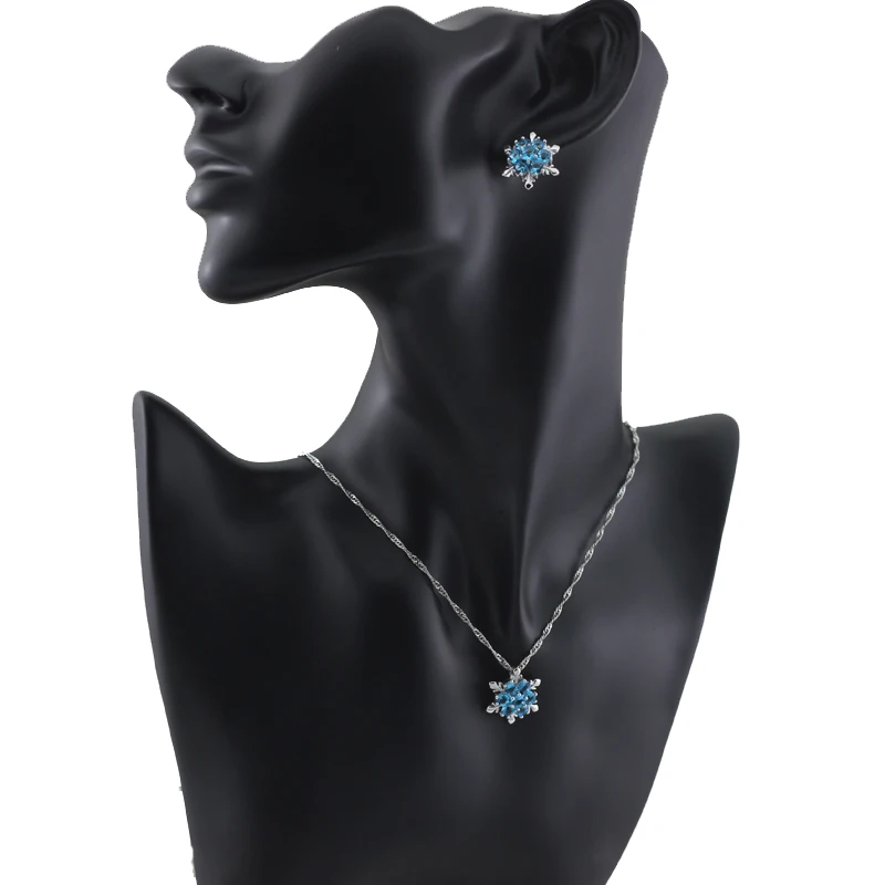 Женские Ювелирные наборы HAIMIS с синим камнем и серебряной цепочкой серьги