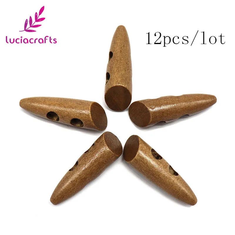 Color 2 12pcs Lucia crafts 6 шт/12 шт 46 мм 2-деревянная кнопка с отверстиями натуральный DIY шитье скрапбукинг одежда аксессуары E0108 - Цвет: Color 2 12pcs