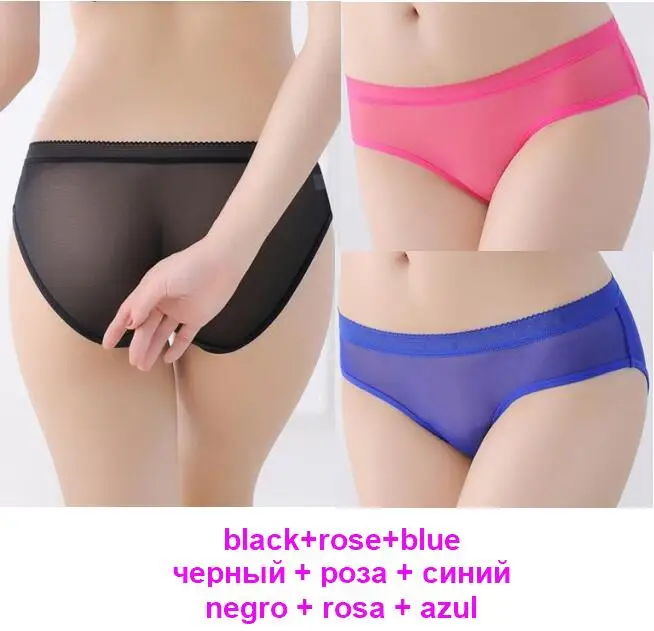 black rose blue 3 шт./лот, женские сетчатые трусики для активного отдыха, красивое нижнее белье для девочек-подростков, женские бесшовные трусики, 8 цветов, XXS-XL, 1855P3 - Цвет: black rose blue