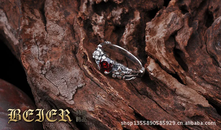 beier imported from Thailand Thai silver jewelry wholesale retro couple rings 925 sterling cherry diamond ring | Украшения и - Фото №1