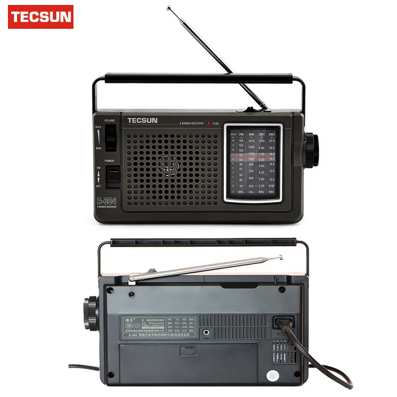 Оригинальный радиоприемник TECSUN Высокочувствительный FM радио MW/SW встроенный