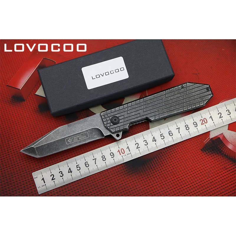 Складной нож LOVOCOO CM75 карманный клинок С флиппером лезвие из стали 9cr18mov для