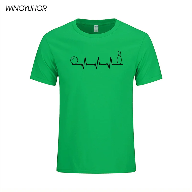 

Bowls Heartbeat Printing T-shirts Men Cotton Short Sleeve Summer Casual T Shirts Hip Hop Under Streetwear Tops Tees