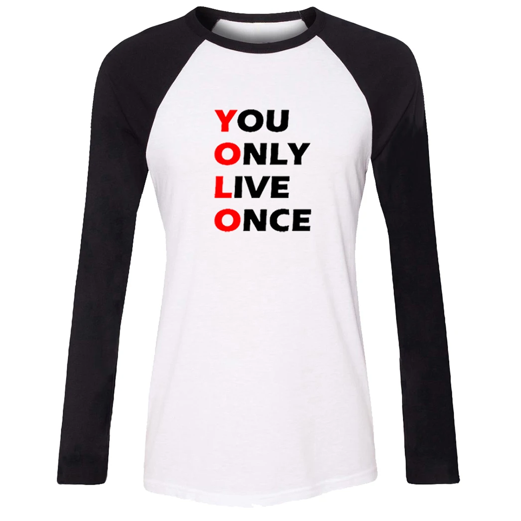 Женская футболка с принтом Only Live Once YOLO Big Brother Funny all I care about you Cute Mate Soul gray|Футболки| |