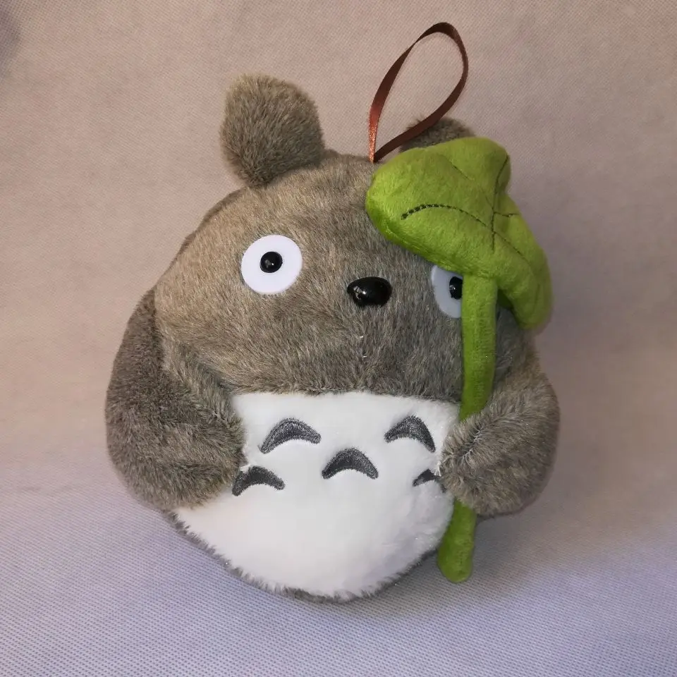 

about 23cm lovely totoro plush toy take Lotus leaf totoro doll baby toy birthday gift h2339