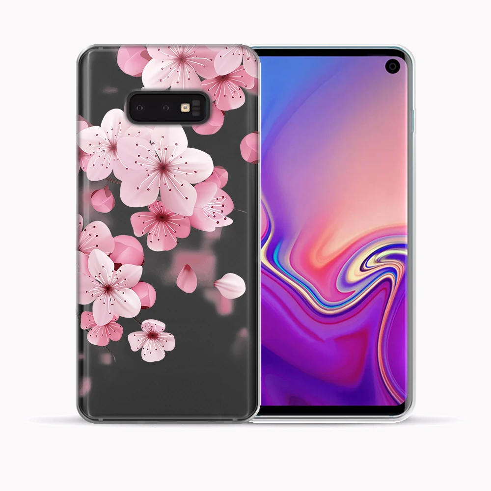 Мягкий ТПУ чехол для Samsung Galaxy S10 Plus E с цветочным узором A10 A30 A50 M10 M20 M30 силиконовая