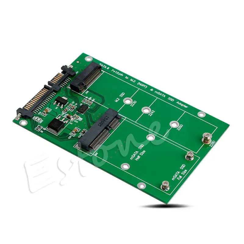 Переходник mSATA и M.2 (B Key NGFF) 2 в 1 разных размеров SSD на SATA 3 III|Адаптеры карт памяти| |