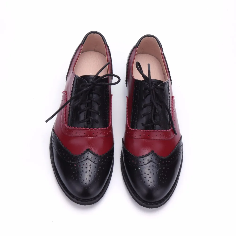 Женские туфли Броги из натуральной кожи в стиле ретро винтажные Туфли оксфорды