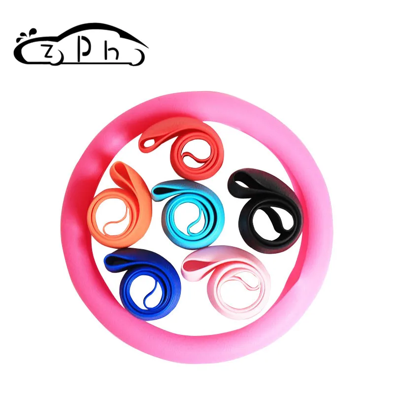 

Leather Texture Auto Silicone Steering Wheel Case Universal Soft Steering Wheel Cover Car Accessories For Audi Toyota Honda KIA
