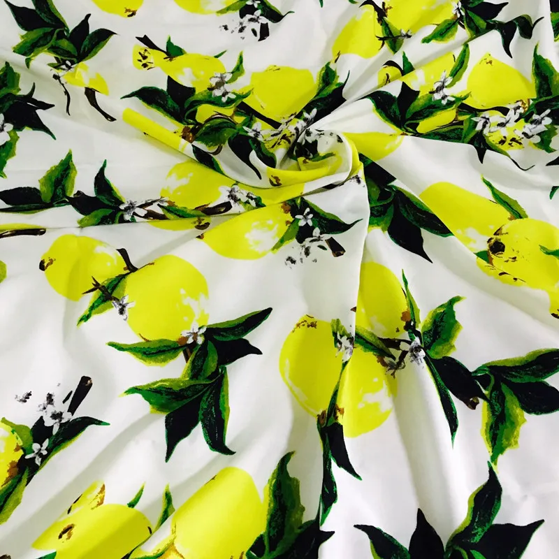 Хлопковый поплин с лимонным принтом FFLACELL лоскутные материалы для шитья