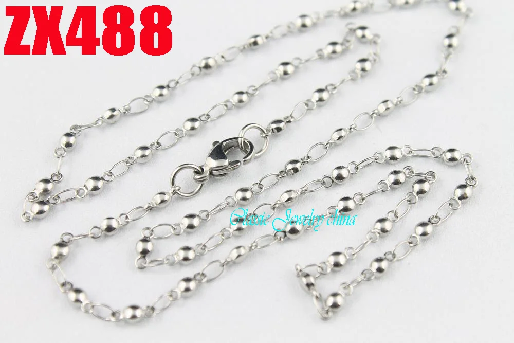 Ожерелье из нержавеющей стали 2 6 мм с мелкими бусинами Женское и мужское