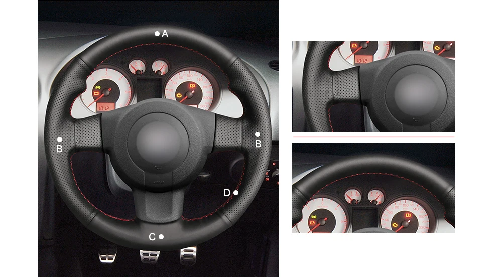 Diy PU Micro Fiber кожаный чехол для рулевого колеса автомобиля для сиденья Leon(1 P) FR 2007 Leon(1 P) Cupra 2007 Ibiza(6L) FR 2006