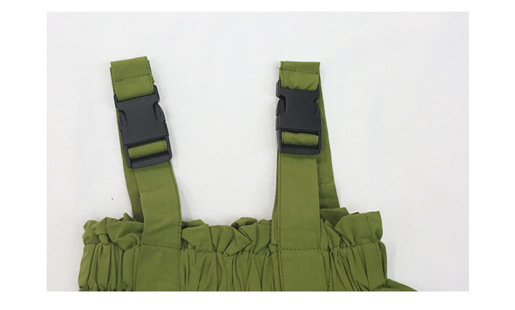Girls baby black vest+ green jumpsuits 2 pcs sets summer new loose Bloom pants for children clothes overalls suits ws855