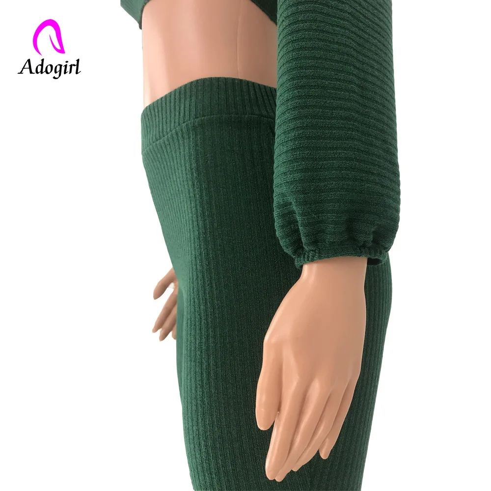 Женский комплект из двух предметов Adogirl укороченный топ в рубчик с длинным