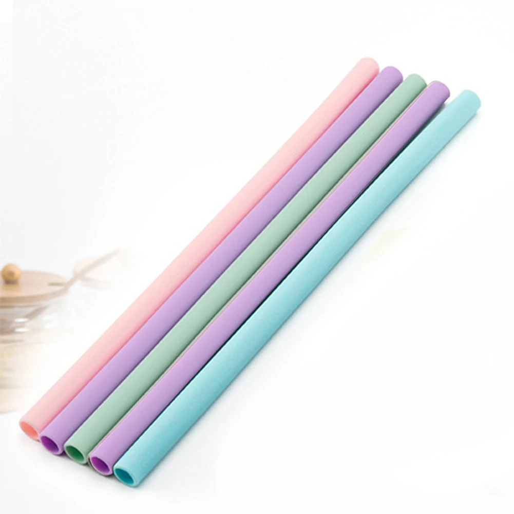 Portable Juice Beverage Reusable Travel Straight Silicone Drinking Straw Pipe Party Supplies Barware Accessories High Quality | Дом и сад