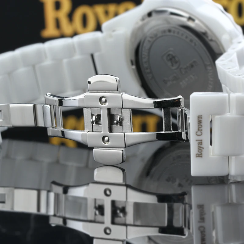 Роскошные Хрустальные керамические женские часы, модные часы, браслет, подарок для девочки, Королевская корона, коробка