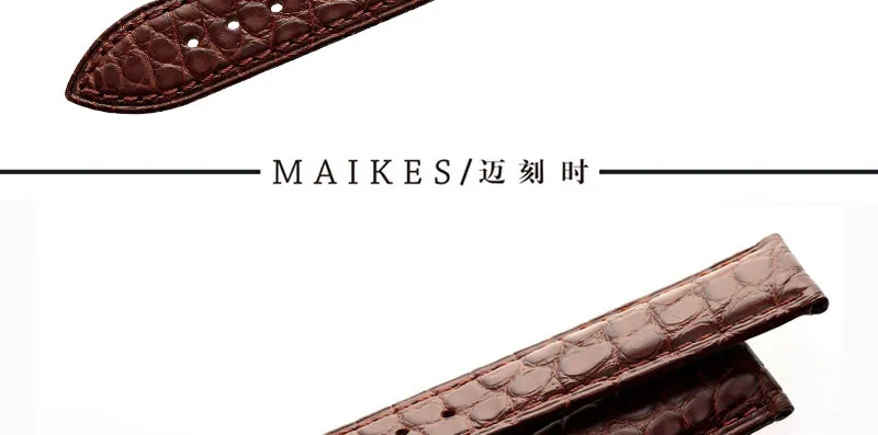MAIKES роскошные часы аллигатора 14 мм 20 мм 22 мм 24 мм из натуральной крокодиловой кожи ремешок чехол для IWC OMEGA Longines