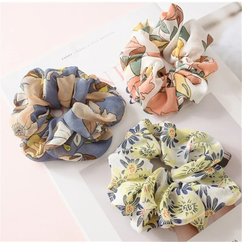 Цветочный Для женщин повязка веревка резинки для волос девушки тюрбан