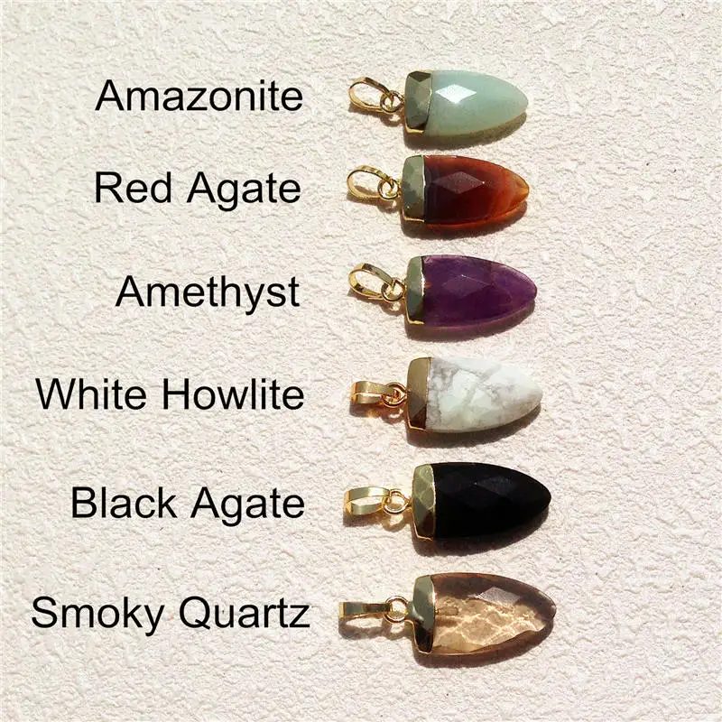 Подвеска в форме рога красного агата FUWO гальваническое покрытие из 24-каратного