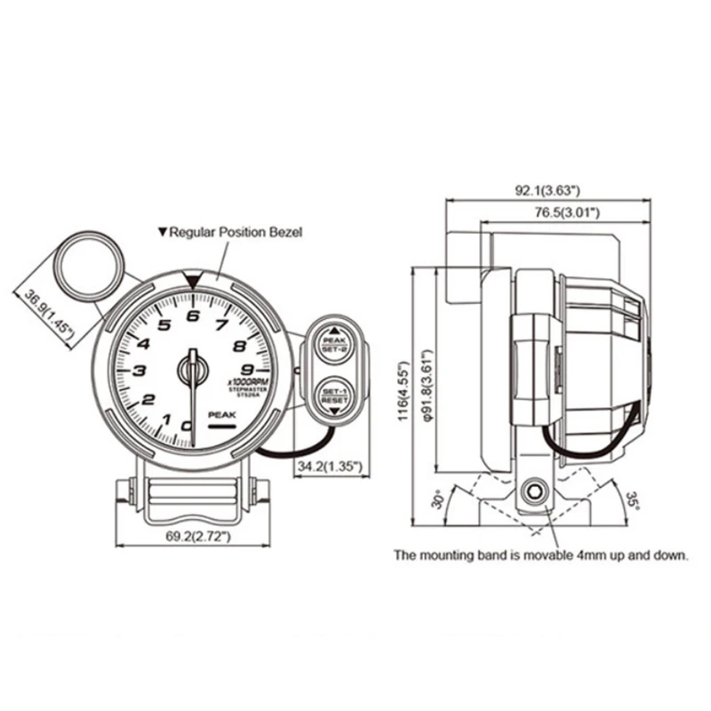 80 мм Автомобильный цифровой тахометр Df Rpm Gauge автомобильный шаговый двигатель BF такометр синий белый светодиодный светильник переключения Авто Датчик