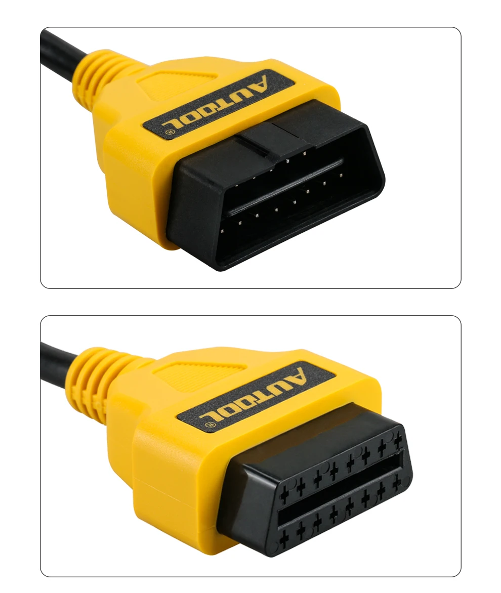 AUTOOL 50 см OBD2 Кабельный разъем универсальный автомобильный OBD 2 адаптер 1 до 2 разделительный провод 16pin OBDII Мужской Женский удлинитель