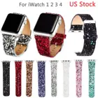 Ремешок кожаный блестящий для iWatch Band 3840 мм 4244 мм, браслет для часов Apple Watch Series 6 SE 5 4 3 2 1, Рождественский