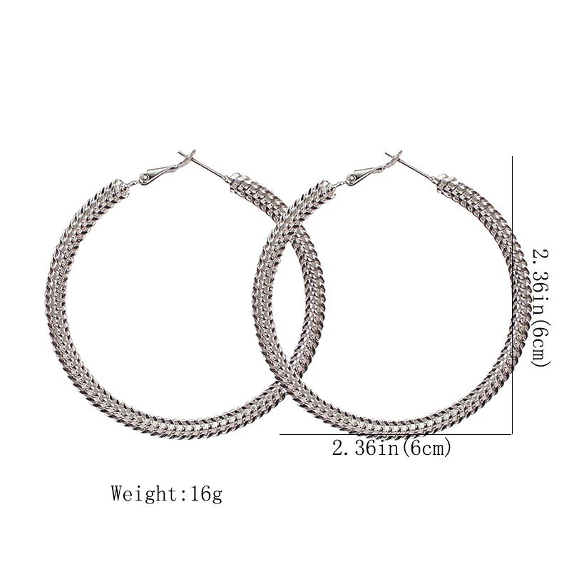 MANILAI широкий обруч серьги для женщин панковские массивные Серьги Brincos модные ювелирные изделия Золотой Серебряный цвет 60 мм диаметр