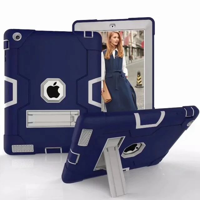 NG Бронированный чехол для ipad 2 3 4 Funda детский безопасный сверхпрочный силиконовый Жесткий Чехол для Apple ipad 234 9,7 дюймов чехол для планшета+ пленка+ ручка - Цвет: NG
